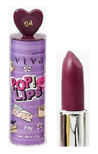 Batom Vivai Pop Lips Matte Amor 3,8g Pigmentado