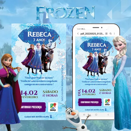 Frozen II  Convites frozen, Convite, Festa frozem