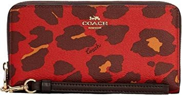 Coach Cartera Larga Con Cremallera Para Mujer Con Estampado