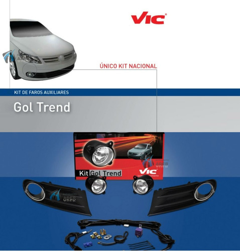 Kit Faro Auxiliar Gol Trend Voyage 2008/12 C/rejas Vic