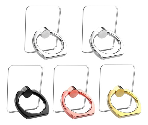 5 Anillos Para Celular - Plateados/rosa/dorado/negro