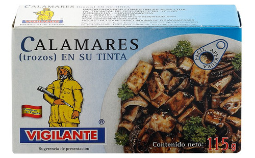 Lata De Calamares En Su Tinta Vigilante 115g-azul