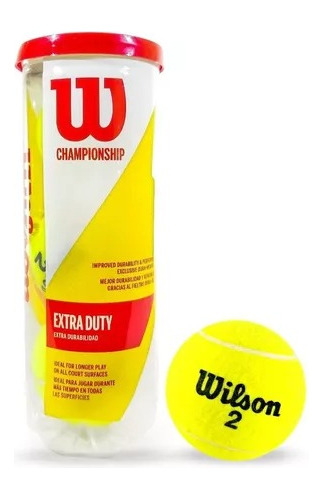 Pelota De Tenis #2 Wilson Championship Extra Duty 3 Unidades