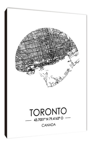 Cuadros Mapa Toronto Varios Modelos 50x70