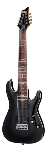 Guitarra eléctrica Schecter Omen-8 de tilo gloss black brillante con diapasón de palo de rosa