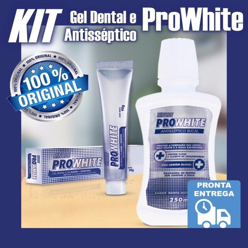 Gel Dental Clareador + Antisséptico Bucal Pro White Hinode