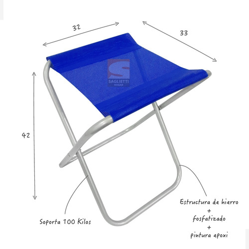 Banquito Tijera Plegable Camping Banqueta Posta 402 Promo X2