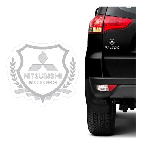 Emblema Brasão Mitsubishi Pajero L200 Lancer Dakar Prata