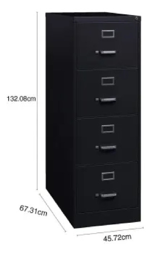 Archivero Vertical Hirsh 4 Cajones Negro Msi