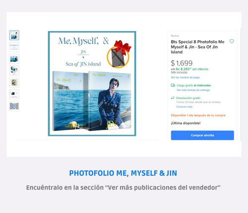 55 Photocards Bts - Edición Me, Myself & Jin
