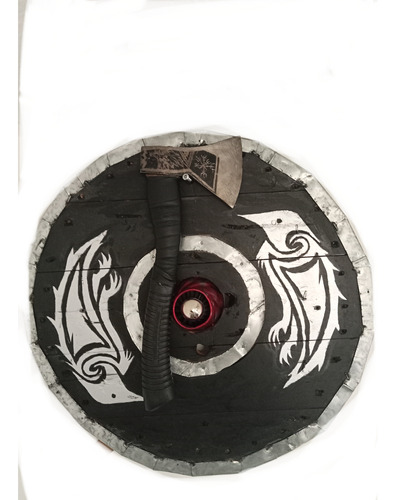 Escudo Vikingo Funcional Con Su Respectiva Hacha