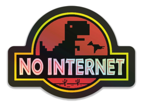 3 Pzas Sticker Calcomania Holograma No Internet Dino Chrome