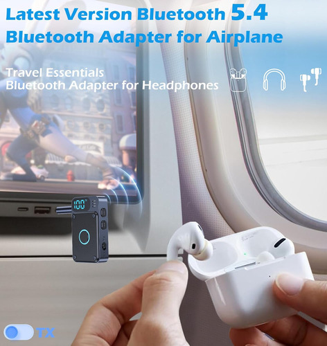 Receptor Bluetooth 5.4 Aux 3.5 Auto Coche Manos Libres
