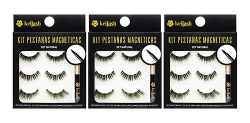 Keilash X3 Pestañas Postizas Magnéticas Natural 6c