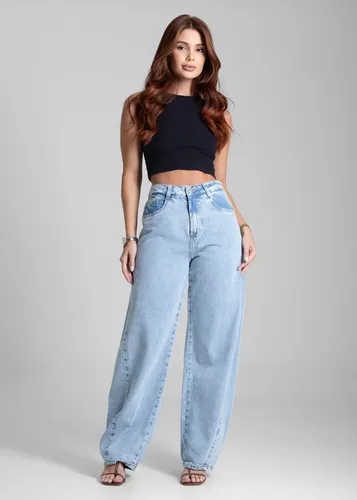 Calca Jeans Sawary Barrel_281817 Índigo Liso 40 — R$ 116,99 em Mercado Livre, 44% OFF