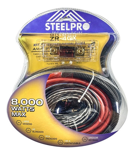 Imagen 1 de 3 de Steelpro - Kit Pro De Instalación Para Amplificador Calibre4