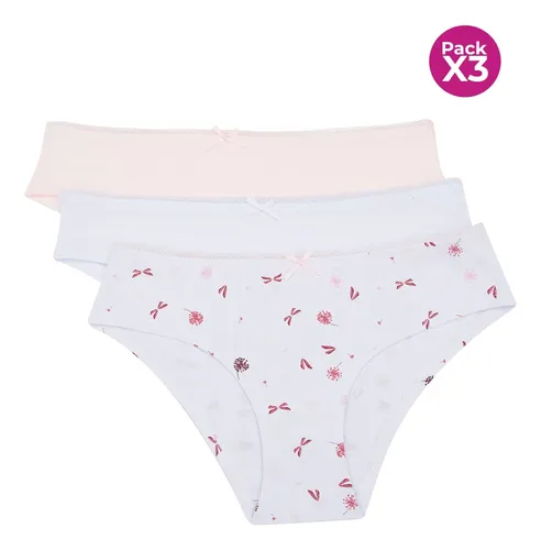 Lili Pink Hipster Para Adolecentes X3 En Algodón T127 Panty