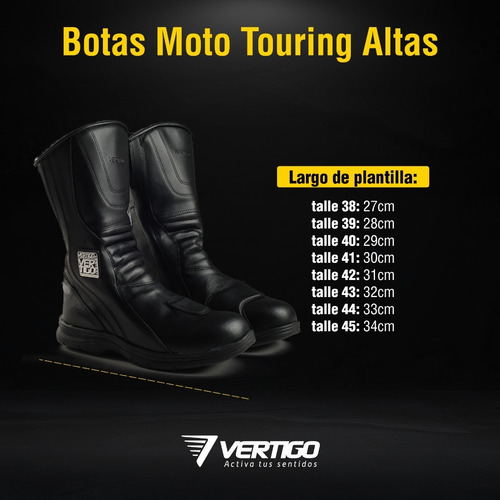 Imagen 6 de 7 de Botas Moto Touring Altas Cuero Sintético Vértigo. Tienda Of