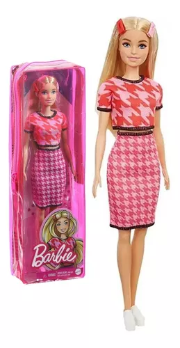 Boneca Barbie Fashionista 32cm Vestido Laranja Mattel - N/A