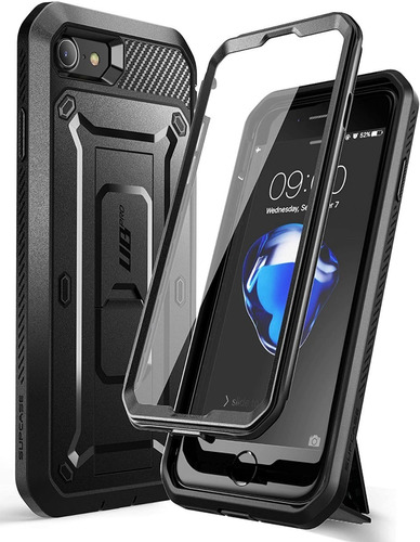 Case Supcase Para iPhone 7 / 8 Normal Protector 360° Negro
