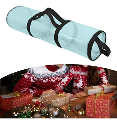 Organizador De Papel De Regalo, Bolsa De 80x15cm Azul