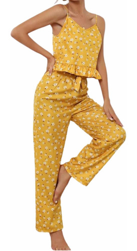 Conjunto De Pijama De Pantalón Con Estampado Floral