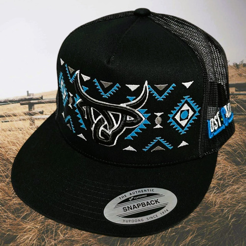 Gorras Yupoong Diseño Vaquero Bordado Frontal Y Lateral 3d Lost/calf-blue25 Ajustable Bordado 3d