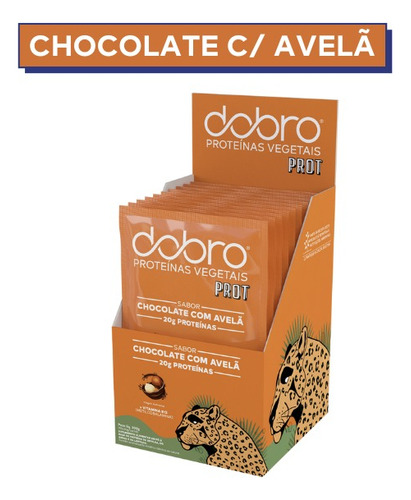 Proteína Vegetal Chocolate-avelã Dose Unica 10x30g - Dobro Sabor Chocolate com avelã
