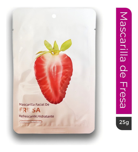 Mascarilla Facial Hidratante Coreana Unisex Mayoreo Spa Anti Edad Restaura Piel Maltratada, Excelente Calidad Full Tipo de piel Fresa