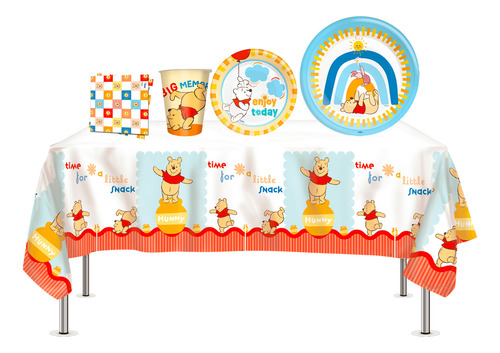 Kit Fiesta Basico Winnie The Pooh 8 Personas