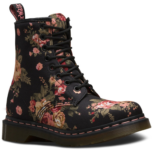 Bota Dama 1460w Black Victorian Flowers Mujer Dr Martens