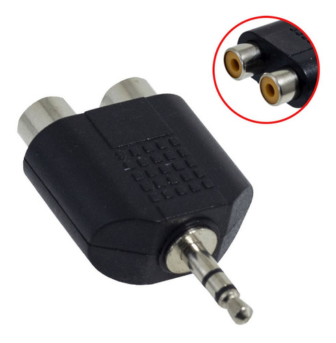 Adaptador De Plug Stereo 3.5mm A 2 Jack Rca Plástico P-246