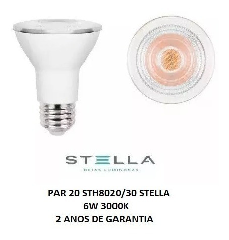 Stella Lampada Led Par 20  6w 3000k Unidade