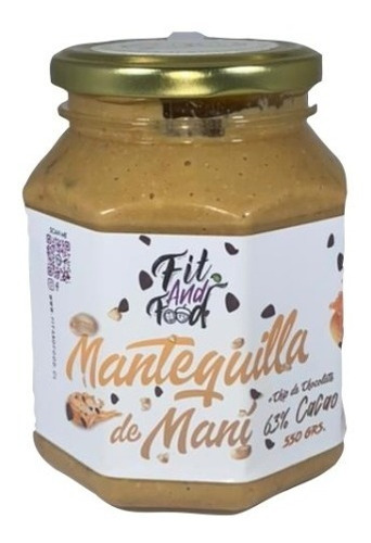 Imagen 1 de 6 de Mantequilla De Mani 100%natural + Chip Cacao 63% / 550 Grs 