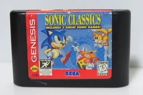 Sonic Classics Original Sega Genesis Mega Drive Fita | Parcelamento sem ...