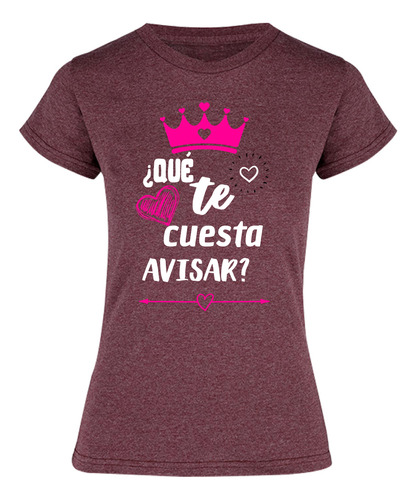 Playera Jaspe Mujer - Frase De Mamá - Que Te Cuesta Blanco