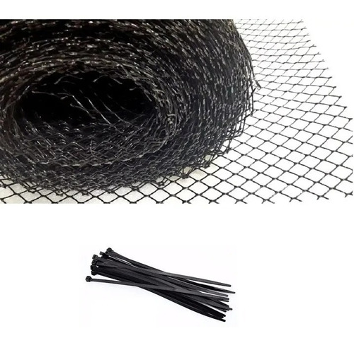 Cerramiento Tejido Malla Plástica Romboidal Negro 1,2m X 15m