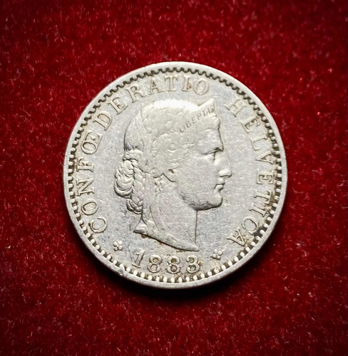 Moneda 20 Rappens Suiza 1883 Km 29 A 