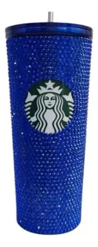 Vaso Termo Tipo Starbucks Brillos Diamantado Popote Metálico