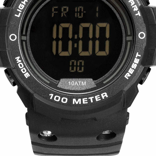 Relógio Digital Mormaii Masculino Esportivo Mergulho 100 M Cor da correia Preto Cor do bisel Preto Cor do fundo Preto