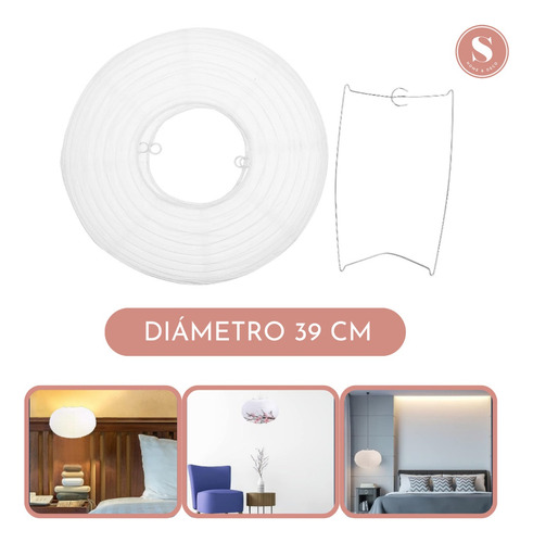 Imagen 2 de 10 de Pantalla De Papel Lampara Globo Decoración Hogar Y Eventos