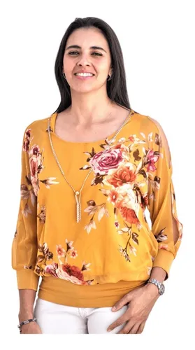 Blusa color mostaza mujer sale