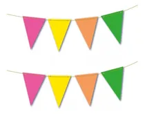 Comprar Banderin Triangular Fluo Neon Multicolor Guirnalda Cotillon
