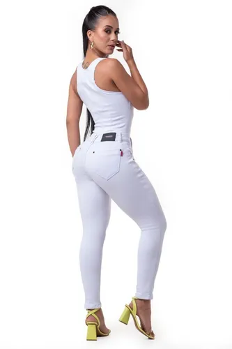 Macacão branco sale jeans