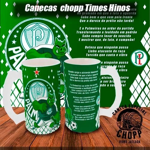 Artes Editáveis Canecas Chopp Times Futebol Hinos Mockups