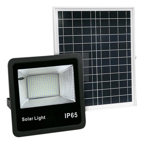 Reflector Led Con Panel Solar 100w +control Programable Ip67