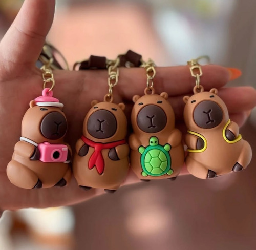Llavero Capibara Carpincho De Goma Dura, Modelos Para Elegir Con Pato