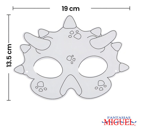 Mylin Antifaz Máscara Para Decorar O Pintar Pack 10 Piezas Dinosaurios