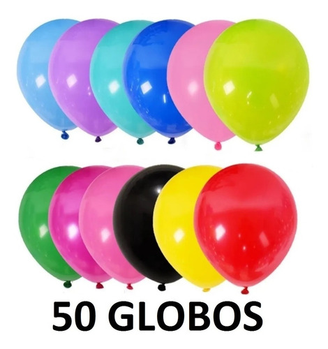 Globos Látex Paquete 50 Bombas Fiesta Decoracion Eventos