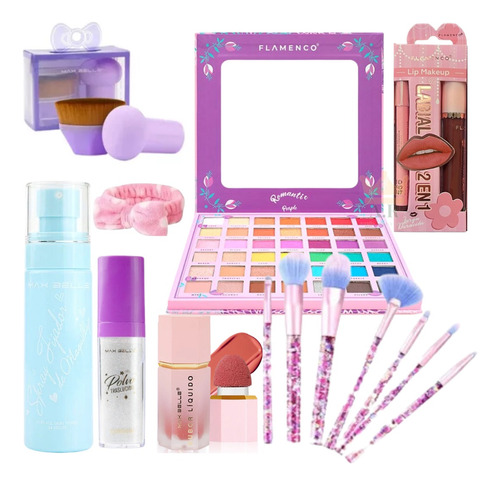 Kit Maquillaje Para Niñas Princesas, Polvo De Hadas, Cepillo